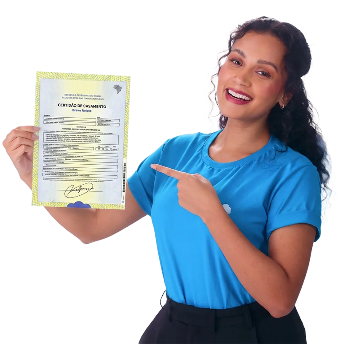 Certidão de casamento emitida por cartório oficial