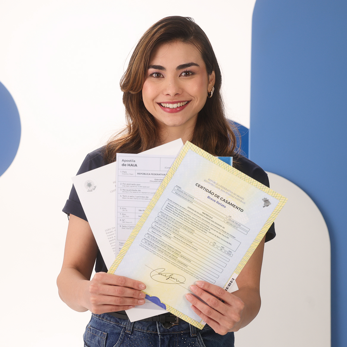 Certidão de casamento brasileira com apostila de Haia, pronta para o envio a Portugal